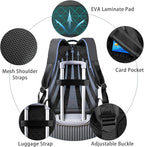 hk Backpack for Men Business Slim Backpack with USB Charger Computer Lightweight Anti-theft Travel Backpacks 17.3 inch Water Resistant Laptop Bag for Work Office College-Black