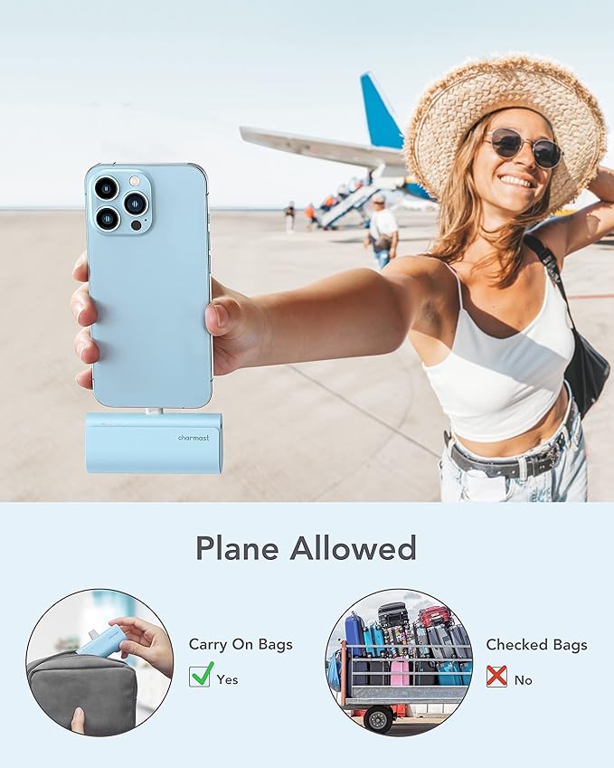 charmast Small Portable Charger 5000mAh, Ultra-Compact 20W PD Fast Charging Power Bank Mini Battery Pack Compatible with iPhone 14/14 Pro Max/13/13 Pro Max/12/12 Pro Max/11/XR/X/8/7/6, and More