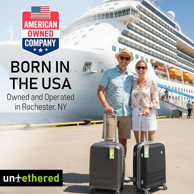 Untethered Cruise Luggage Tag Holders (6 Pack, Narrow) | Clear Luggage Tags for Cruise Ships | Durable PVC Travel Bag ID Tags (6.3" x 2.4")