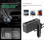 8 in 1 Cigarette Lighter Splitter, 3 Socket Car Charger Adapter, Type-C QC3.0 PD35W 5 USB C/A Fast Charging Port,12V/24V Input 120W Outlet with Built-in Protecter, Zero Risk to Car Battery & Devices