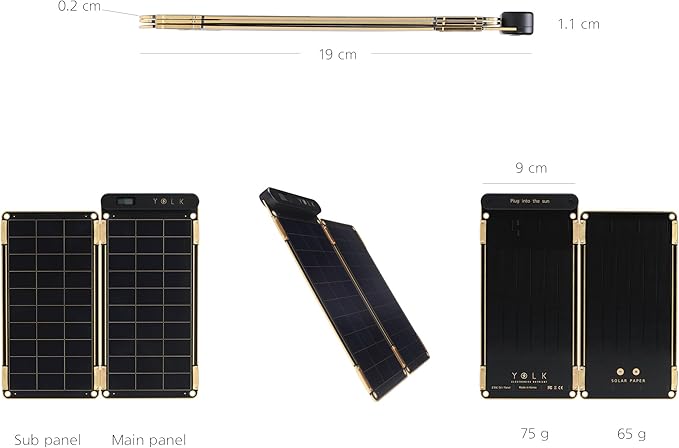 Solar Paper + Pouch, Paper-Thin and Light Portable Solar Charger with Ultra-High-Efficiency (5W)