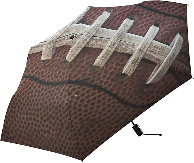 Umbrellas for Rain American Football Laces Travel Umbrella Windproof Sport Ball Folding Automatic Umbrella Compact Car Umbrella Portable Sun Umbrella UV Protection Golf Umbrella 39 in