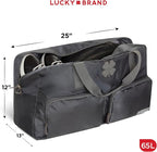 Lucky Travel Duffel Bags 65L, Gym Bag, Travel Bag & Large Duffle Bag for Men, Foldable Overnight Weekender Bags for Women & Men with Adjustable Shoulder Strap, Charcoal