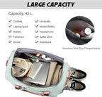Eslcorri Gym Duffle Bag for Women Men, Sports Backpack with Wet & Shoe Compartment, Fitness Overnight Weekender Bag for Yoga, Swim, Travel (Style B, Blue)