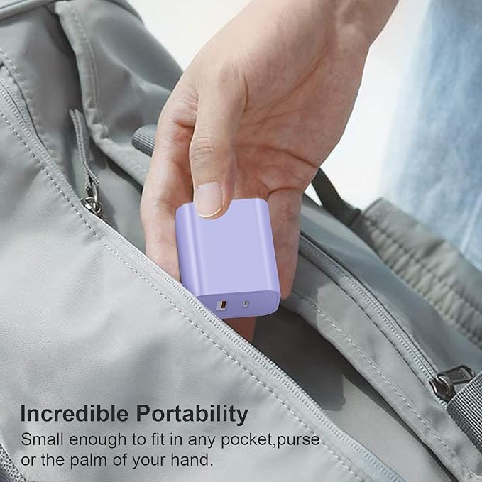 [4 Pack] USB C Charger Block Charging Block Type C Charger 20W Wall Chargers for iPhone Air/17/17 Plus/17 Pro Max/16/16 Plus/16 Pro Max/15/15 Max/14/13/12/Samsung(Purple)