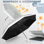 Windproof Travel Umbrella, Collapsible Umbrella Automatic Open Close Auto Small Compact Portable for Rain Sun Adult Women