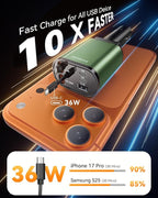 SUPERONE 5 in 1 Retractable Car Charger with Dual Type C Cables, 90W Fast Charging USB C Car Accessories Adapter for iPhone 17/16/15/14/13/12, iPad, Galaxy, Pixel