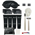 24 Piece Hotel and B&B Toiletry Kit | 1oz Shampoo, Conditioner, Body Wash, Lotion, Bar Soap, Shower Cap, Razor, Toothbrush, Qtips & Makeup Wipes (Kit, 50)