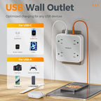 TESSAN Multi Plug Outlet Extender, Surge Protector Splitter with 3 USB (1 USB C Port) Wall Charger, Multiple Expander for Travel, Home, College Dorm Room