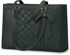 RAINSMORE Laptop Bag for Women 15.6 Inch Work Tote Bags Waterproof Leather Laptop Tote Professional Computer Briefcase