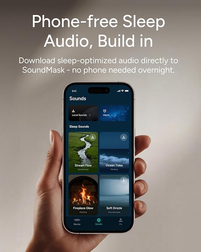 Sleenova Sleep Eye Mask with Bluetooth Headphones - Side Sleeper Optimized with Integrated Offline Audio for Phone-Free Use - 3 Modes for Rest, Nap and Travel