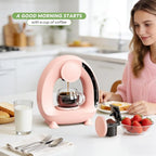 Pod and Grounds Single-Serve Coffee Maker, 2 in 1 One Cup Coffee Machine Compatible with K-Cup Pod & Coffee Grounds/Tea, Compact Design, 4-8oz, Pink