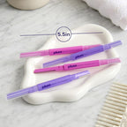 Plum Beauty Double-Sided Dermaplaning Razors (4-Pack) – Dual-Blade Facial Razors for Women - Precision & Large Blades for Brows, Upper Lip, & Cheeks - Peach Fuzz Remover & Exfoliating Face Tool