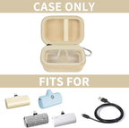 casmilee Portable Charger Power Bank Case for Swyop/for Feob/for Charmast/for JEJILL/for LanLuk/for VEGER/for iWALK/for Taegila/for Kuulaa and More Small Charging Battery Pack - Bag Only (Beige)