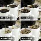 OVENTE Double Drip Coffee Maker. 2 Mugs Included. Coffee Machine. Auto Shut Off, Small Dual Drip Coffee Maker Machine. For Ground Coffee Only, Compact Kitchen or Office Essential, Black CMDD2MB