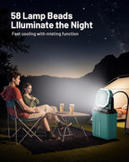 Allsion Rechargeable Misting Fan, 24000mAh Camping Misting Fan with 8L Water Bucket, 3-Speed Outdoor Cooling Fan with LED Lights, 120°Oscillation for Camping, Backyard, Patio, Outdoor, Blue-Green