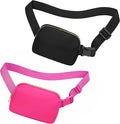Fanny Pack Crossbody Bag for Women and Men, Belt Bag for Hiking Bum Bag with Adjustable Strap, Waist pack for Running Workout Sports Travel Black+Magenta
