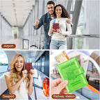 Herain Passport Holder for Travel Essentials, 2 Pcs Passport Cover Wallet Case Travel Gifts Women Men Family, RFID Passports Book Card Holders Travels Cruise Accessories Must Haves