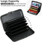 ELFISH Mini RFID Aluminum Wallet Credit Cards Holder Business Card Case Metal ID Case for Men Women(Black Leopard Print)
