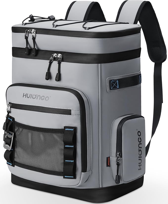 Hulongo Large Waterproof Insulated Cooler Backpack for Men & Women, Leak Proof Cooler Backpack for Camping, Beach, Fishing, Picnic, Travel, Outdoor, 30L, 48Cans