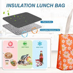 iknoe Insulated Lunch Bag for Women & Adults, 9L Foldable Wide-Open Cooler Bag with Pockets, Leakproof & Portable, for Picnic, Office, Beach(Daisy)