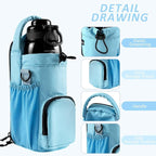 Magnetic Gym Bag for Men and Women, Magnetic Water Bottle Holder for Gym, Small Gym Bag, Gym Gifts for Women and Men (Blue, <40 OZ)
