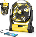 Portable Rechargeable Fan, 20000mAh Cordless Battery Powered Camping Tent Fans with SOS & LED Lantern, Small USB C Operated Outdoor Ventilador for Fishing Travel Camp Picnic Beach Office Desk Home