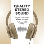 ARTIX CL750 Wired Headphones with Mic — Noise Isolating On-Ear Headphones for Computer and Laptop Wired, Plug in Corded Headphone with Wire (Foldable, Aux Jack 3.5mm)