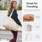 TOPEAST Tote Bag for Women Puffer Travel Carry On Bags with Laptop Compartment & Cup Holder Work Tote for Weekend Overnight