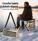 2 Pack Portable Folding Stools, Collapsible Pocket Chair, Foldable Camping Stool for Adults Backpack, Outdoor Seats Foot Rest, for Travel Hunting Fishing Hiking Gardening - Large, Khaki