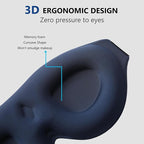 ALASKA BEAR 100% Blackout Sleep Mask Most Comfortable Contoured Eye Cups and Nose Covering for Women Men, 3D Pillowy Soft Light Blocking Eye Mask 0 Pressure on Eyelids & Eyelashes, Earplugs Set, Blue