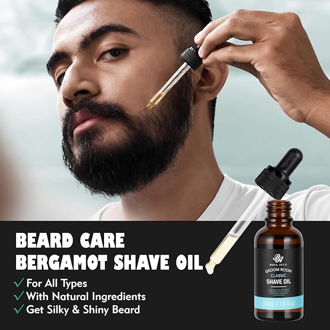 14 Pcs Bath & Body Gift Set for Men, Father's Day Gifts, Beard Grooming, Home Spa & Self Care Gift Basket, Shave Gel, Leather Bag, Christmas, Birthday, Anniversary, Dad, Husband, Boyfriend