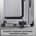 Kaleenie 2 pieces 20/29 Aluminum Frame Carry On and Checked Luggage Set with Side Opening,Lightweight Hardshell ABS+PC Trunk Suitcase with TSA Lock,360° Universal Wheels & Adjustable Handle,Dark Gray