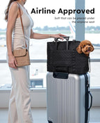 Pecute Dog Purse Carrier, Dog Carrier with Pockets for Small Dogs, Fits Dogs 8.8 lbs to 13 lbs, Cat and Puppies Tote Bag, Outing, Travel, Vet, XL,16.9" L x 7.9" W x 13.8" H, Black