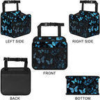 Car Backseat Organizer, PU Leather Back of Seat Cars Hanging Organizer with Pockets Leakproof Car Garbage Bag Hanging Cars Seat Storage Box Travel Accessories Foldable (Blue Butterfly)