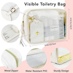 Travel Kit For Wedding And Honeymoon Emergency 32 Essential Items All In One Personal Care Set Toiletry Kit For Couples (Opaline White)