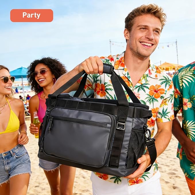 TOURIT Soft Sided Cooler Bag Insulated 30/48/60 Cans, Large Collapsible & Leakproof Ice Chest for Picnic, Beach, Camping, Travel