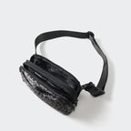 Pander Everywhere Belt Bag for Women, 5 Zipper Pockets Nylon Crossbody Fanny Pack Purse (Grey Leopard)