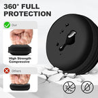 Round Earbud Case Portable EVA Carrying Case Storage Bag Cell Phone Accessories Organizer with Carabiner for Earphone, Earbud, Earpieces, SD Memory Card, Camera Chips,Black