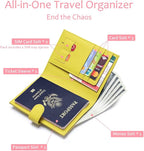 Slim Passport Wallet for Women – RFID Blocking Passport Holder for Travel Women with Card Slots, Coin Pocket & SIM Slot – Genuine Leather Travel Organizer – Lemon Yellow