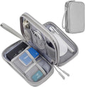 CAAORDKSO Travel Essentials Electronics Organizer Case Tech Pouch, Cord Organizer Travel Cable Organizer Bag for Travel Accessories, Charger, Phone, Power Bank, Hard Drive (Light Grey, Large)