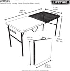 LIFETIME Folding Tailgate Table with Grill Rack, Portable Outdoor Camping Station, 5-Foot