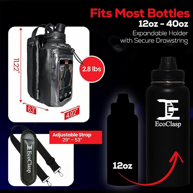 Magnetic Gym Bag Water Bottle Holder Small Gym Bag for Men, Gym Gifts, 11LB Strong Grip Waterproof 900D