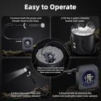 8000mAh Portable Camping Shower, Upgrade Rechargeable Electric Shower Pump with 5 Gallon Bucket, Intelligent LED Display,Portable Shower for Outdoor