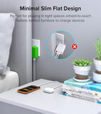 Flat USB C Charger Block, 2-Pack 40W USB C Fast Charging Block 4-Port Dual PD+QC Power Adapter Double Charger Block Multiport Type C Cube Multiple Wall Plug for iPhone 17 16 15 14 13 12 Pro Max(Green)