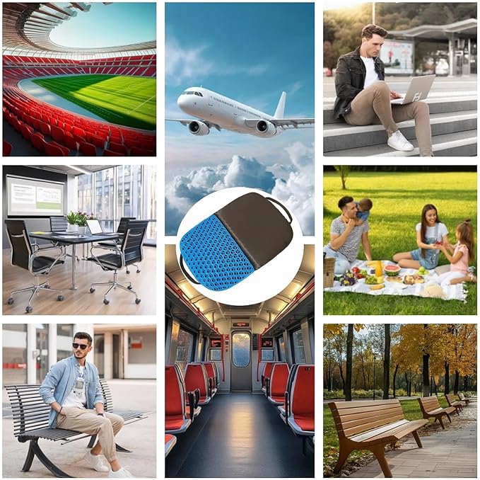 Gel Seat Cushion, Foldable Seat Cushion Comfortable Travel Seat Cushions Soft Breathable for Chair, Car, Plane Outdoor Activities, Stadium, Picnic, Hiking, Mountaineering Relief Sciatica Pain