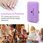 Manicure Set, Travel Mini Nail Clippers Kit Pedicure Care Tools, 10pcs Stainless Steel Grooming kit (Violet)