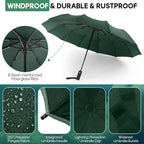 Travel Compact Umbrella, Folding Travel Umbrella for Rain and Shine Small, Windproof Automatic Open/Close, Portable Umbrellas