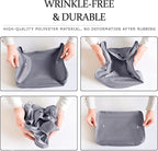 LANSKLBD 6 Set Packing Cubes for Travel, Luggage Organizers with Shoe & Toiletry Bags, Lightweight Suitcase Organizer for Carry-On, Washable Laundry Bags(Grey)