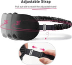 LitBear 100% 22 Momme Mulberry Silk Sleep Mask - 3D Contoured Eye Mask for Men & Women, Soft Breathable Sleeping Mask with Adjustable Strap, Perfect Blocks Light for Sleeping (Black)